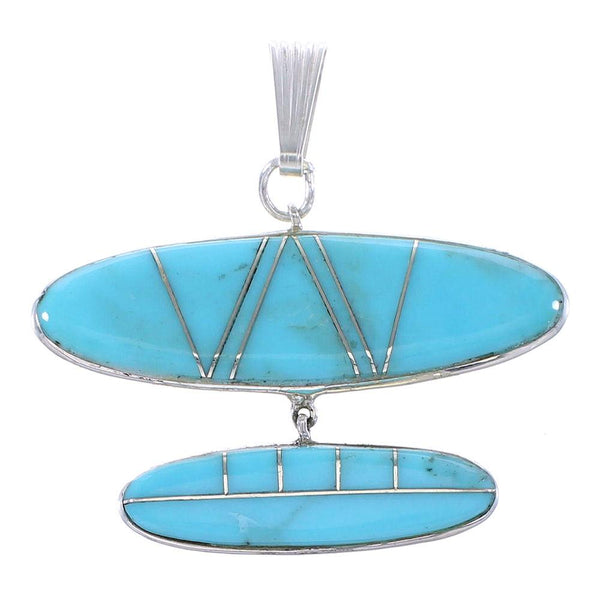 Turquoise And Silver Southwest Pendant AX99118